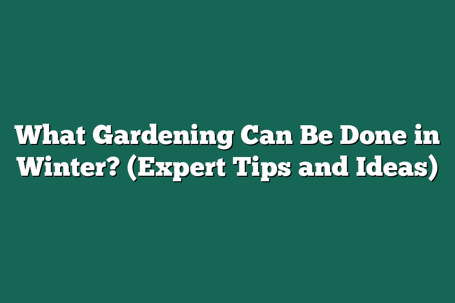 What Gardening Can Be Done in Winter? (Expert Tips and Ideas)